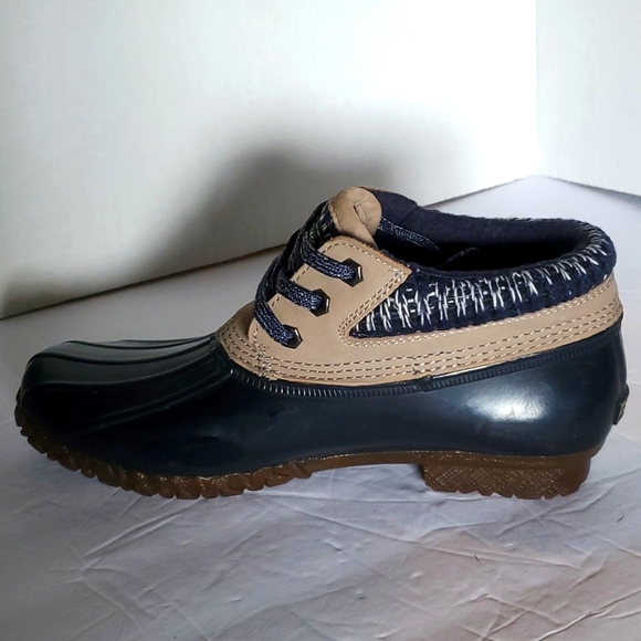 Mens J. H. Bass Leather/Rubber Duck Shoes. Brown/Navy. Sz 8. New W/O Tags - Picture 7 of 11